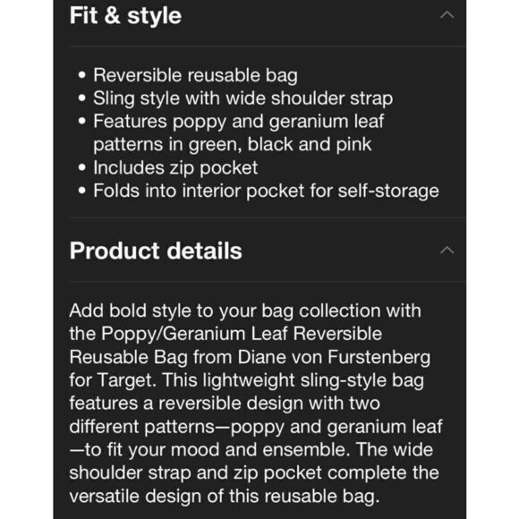 Diane Furstenberg Poppy and Geraniums Reusable Shopping Tote Bag - Picture 3 of 6